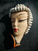 Art Deco női fej, masszába nyomott "Kory Kolozsvár Kerámia" jelzéssel