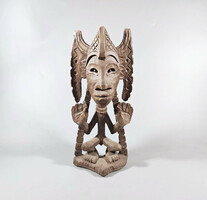 African shaman, signed, hand-carved wooden statue, flawless! (F010)