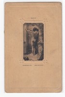 Üdvözlő képeslap fekete-fehér "Fürdőző hölgy"