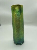 Zsolnay eozin modern henger váza zöld