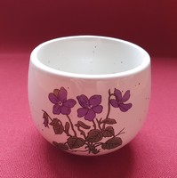 Porcelán ibolya virág mintás kaspó asztalközép váza