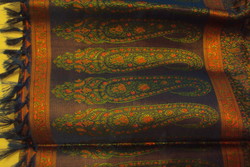 Brand new, elegant cashmere patterned, double-sided stole type silk scarf with dulhan brand.