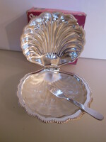 Butter dish - qeen anne - silver plated - English - in box - 13 x 12 x 5 cm