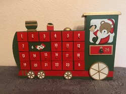 Advent calendar wooden train