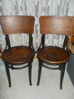 2 inlaid thonet chairs