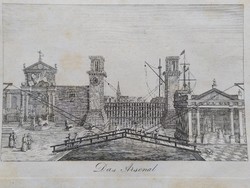 Venice is the arsenal. Original wood engraving ca. 1835