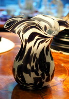 Black and white Murano glass vase
