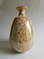 Kőporc Viteg  lüsztermázas, kézzel festett váza 17.5 cm