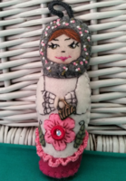 Egyedi textil kézműves bájos matrjoska baba dekoráció, ajándék  nemcsak húsvétra