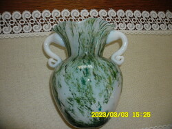 Beautiful, unique design, two-handled, Murano vase