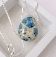 K2 granite azurite pendant and chain