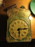 Old Russian wall clock bears in the pine forest