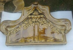 Beautiful Olive Green MEISSEN Art Nouveau Tile Stove - 270 cm Tall, from 1900