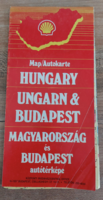 1993. kiadású  Magyarország és  Budapest  autótérképe / Shell kút térképe