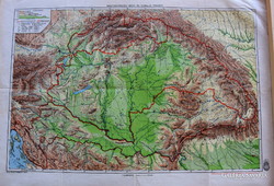 Mountain and hydrographic map of Hungary. It is special because it depicts the national border after 1940.