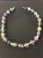 Uniquely made beautiful colored necklace made of selected real tourmaline polished stones! 43 cm long!