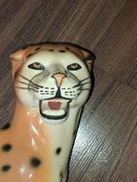Porcelain leopard statue