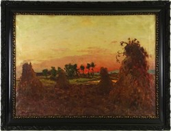 1M359 XX. századi festő : Nyár végi naplemente