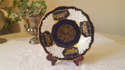 Beautiful, Weimar gilded, real cobalt decorative plate