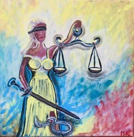 Iustitia/justicia abstract #canvas painting #goddess of justice