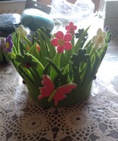 Felt floral basket, Easter decoration, recommend!