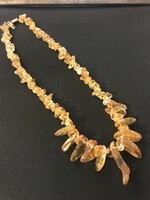 New! A particularly beautiful polished citrine necklace! With a magnetic lock! 50 cm long! !