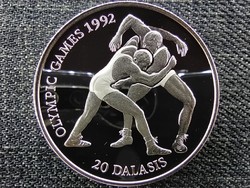 Gambia Olimpia Barcelona birkózók .925 ezüst 20 dalasi 1993 PP (id46504)
