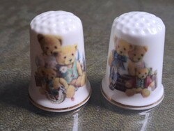 Birchcroft fine bone china made in England English porcelain thimble vintage teddy bear and his family