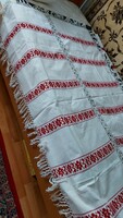 Discount! Old folk woven pattern tablecloth with lace rolled linen tablecloth large size