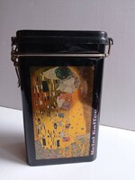 Retro buckled metal coffee box with Julius Meinl, Gustav Klimt anniversary edition