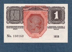 1 Korona 1916 Deutschösterreich bélyegzés UNC