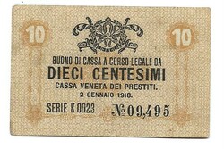 10 centesimi 1918 Olaszország Velence 1.