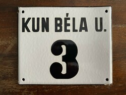 Béla Kun u. 3 - House number plate (enamel plate, enamel plate)