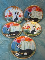 Goebel rosina watchmaster coaster plates 9.5 cm giardino nero