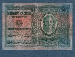 100 Korona 1922 VG Deutschösterreich bélyegzés Hátlap Azonos