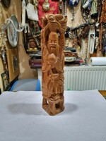 Oriental wood carved figure
