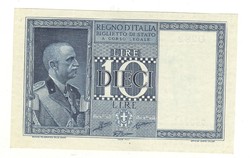 10 Lira lire 1938 italy unc 1.