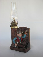 Oil lamp with a cowboy figure