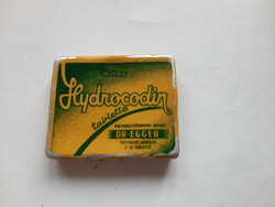 Hydrocodin tabletta, dr. Egger fém doboz. Régi gyógyszeres doboz, pléhdoboz,