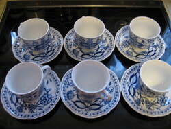 Onion patterned tea and coffee set, 6 sets in one