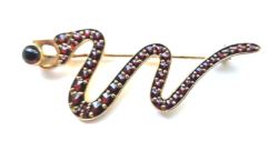 Garnet brooch pin, snake