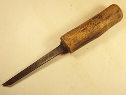 Old wooden chisel, carpenter's tool - hard to read mark probably peugeot erfres acler fonde