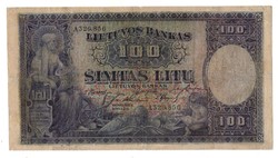 100 litu 1928 Litvánia Ritka