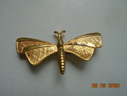Aranyozott texturált pillangó bross