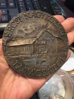 Bronze commemorative plaque from Ercs municipality council, 12 cm