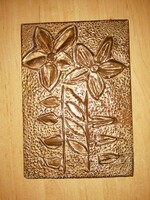 Flower pattern copper wall picture 15*21 cm (z)