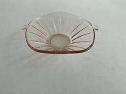 Vintage, old pink glass bowl, offering, centerpiece