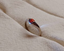 Szép kis ezüst korall gyűrű, 925-ös ezüst