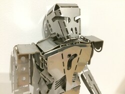 Metal robot figure-laser-cut small model-maquette