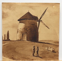 A makói szélmalom, akvarell, XX. sz. eleje